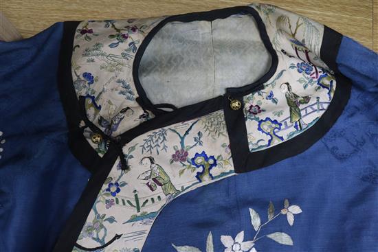A Chinese embroidered silk robe